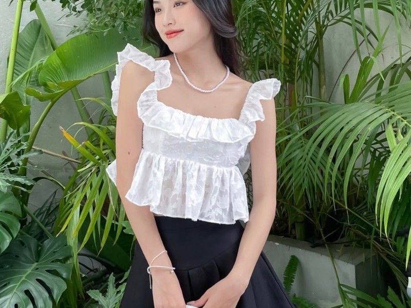 Áo Croptop Bèo Hở Lưng 